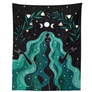 Green Goddess lunar cycle wall hanging 95x73cm